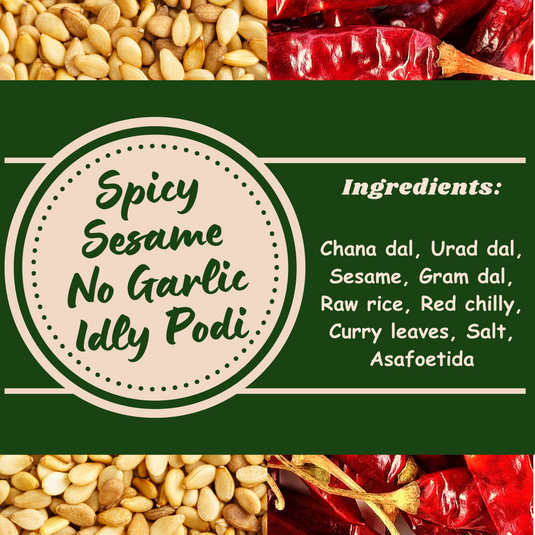 Spicy Sesame Idly Podi - No Garlic